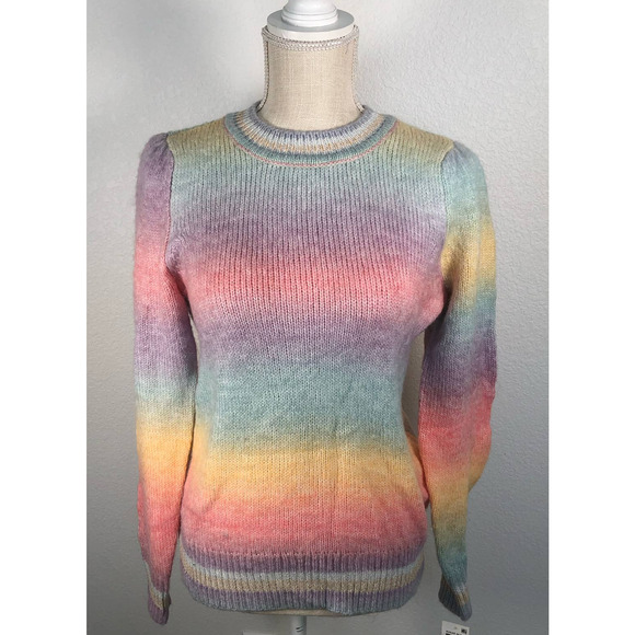 Charter Club Sugar Rush Rainbow Ombre Sweater -XS - Picture 4 of 8